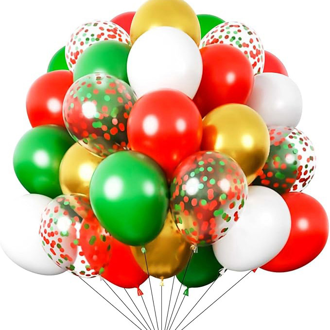 Set di palloncini di Natale a colore misto da 12 pollici