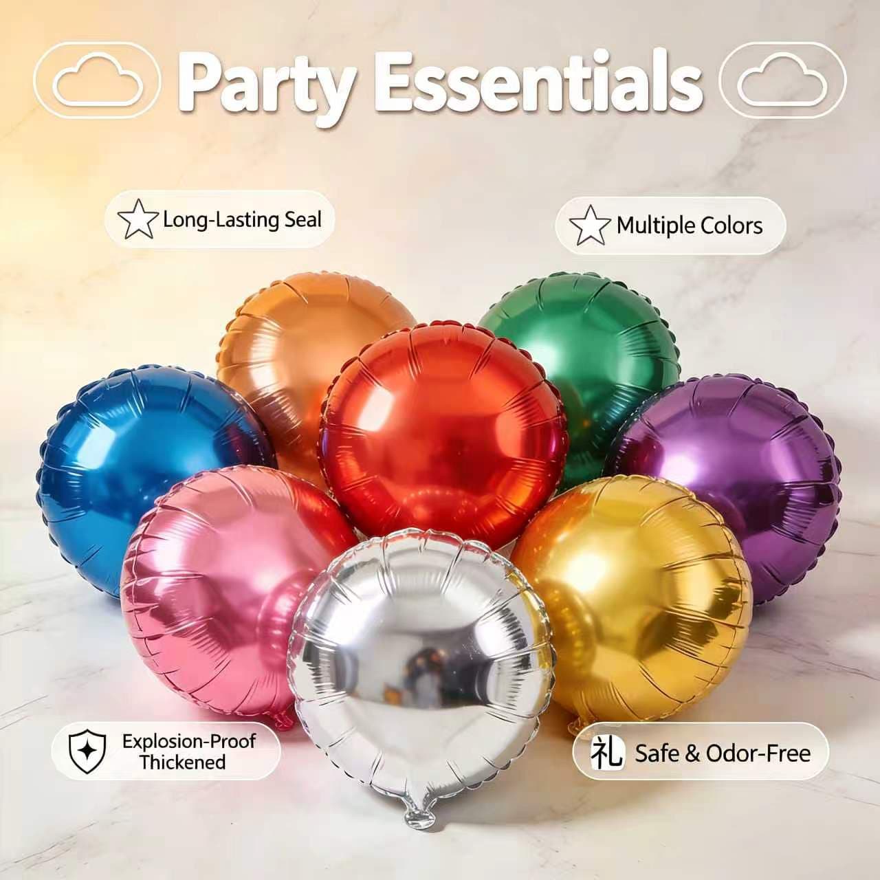 Palloncini Mylar rotondi in foil da 18 pollici