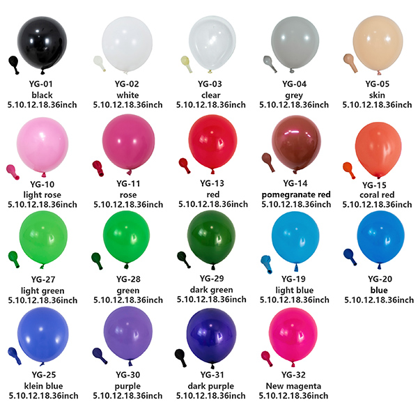 Come pianificare pacchetti di colori per palloncini in lattice opaco per i negozi al dettaglio