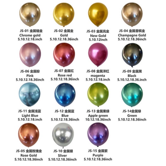 Come approvare i colori dei palloncini in lattice metallizzato per ordini ripetuti