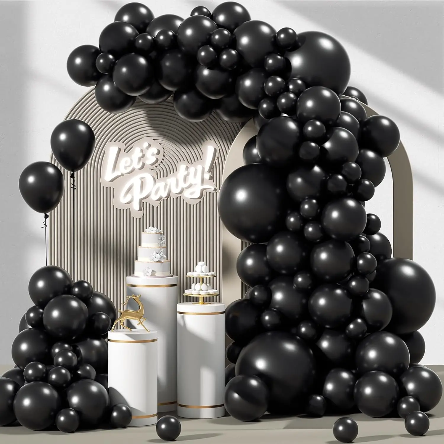 Kit arco ghirlanda di palloncini neri