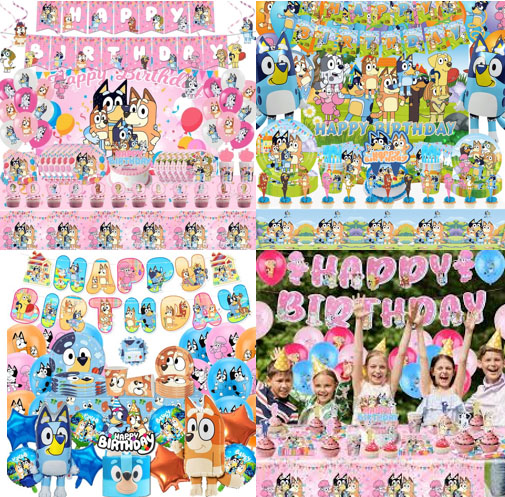 Set di decorazioni per feste bluey