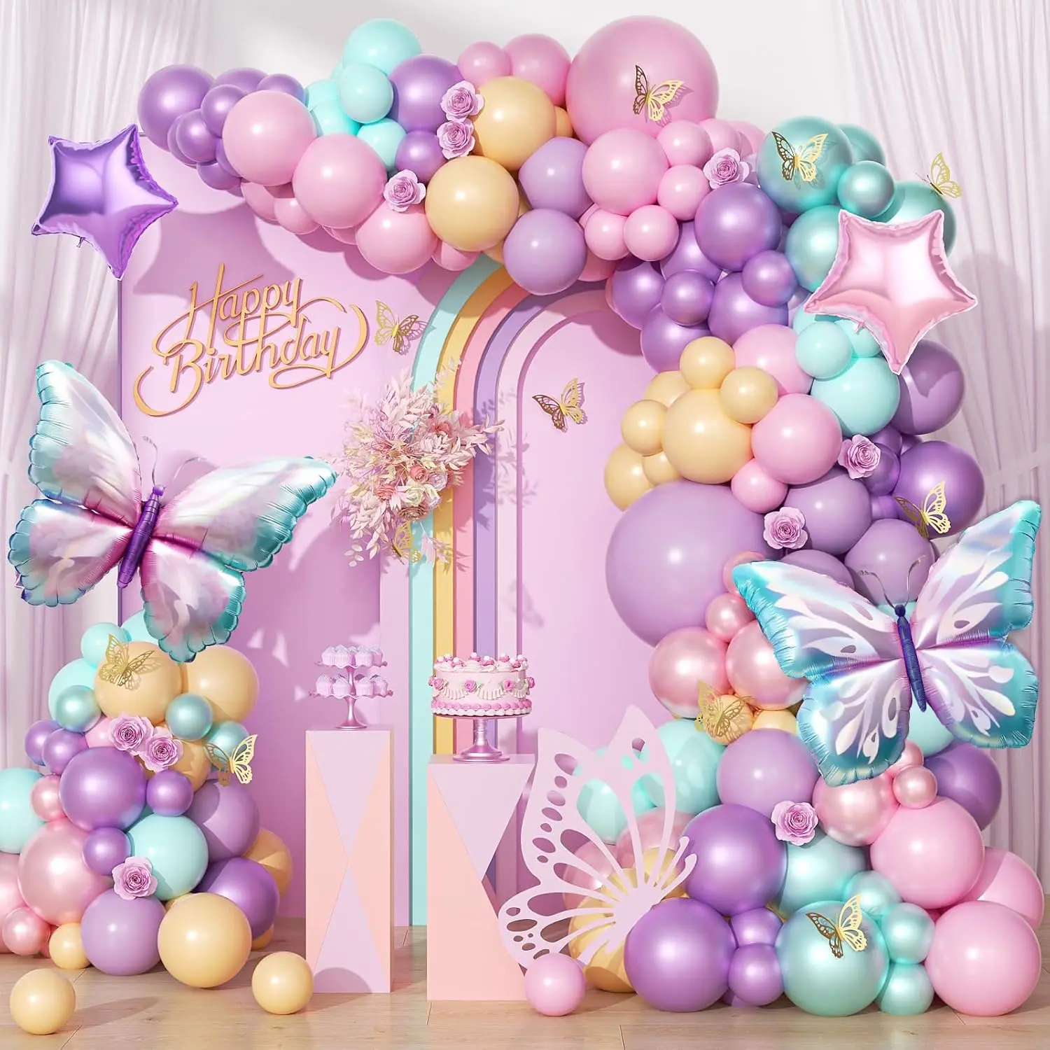 Set ghirlanda di palloncini a farfalla