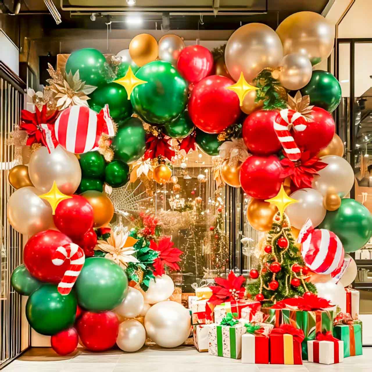 Arco di palloncini di Natale