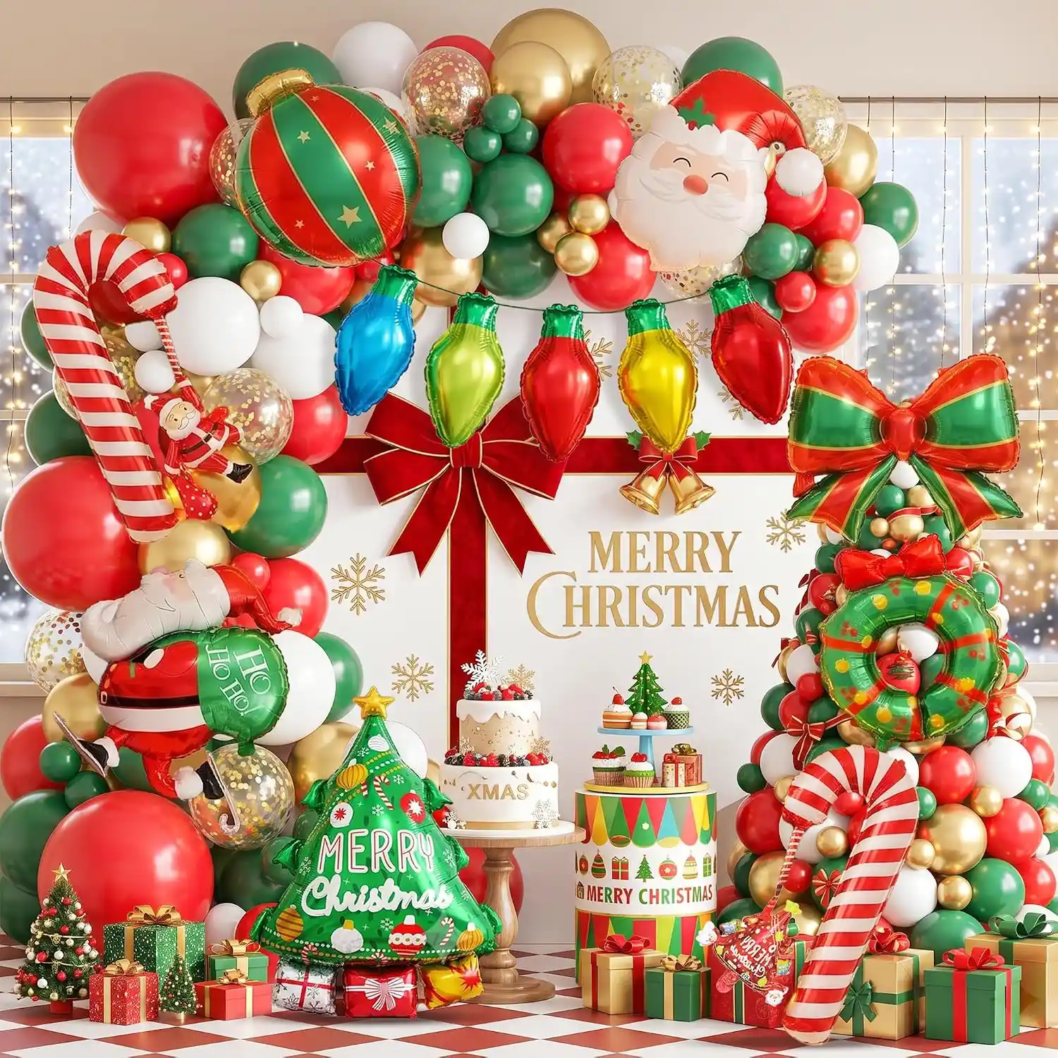 Kit arco ghirlanda di palloncini natalizi