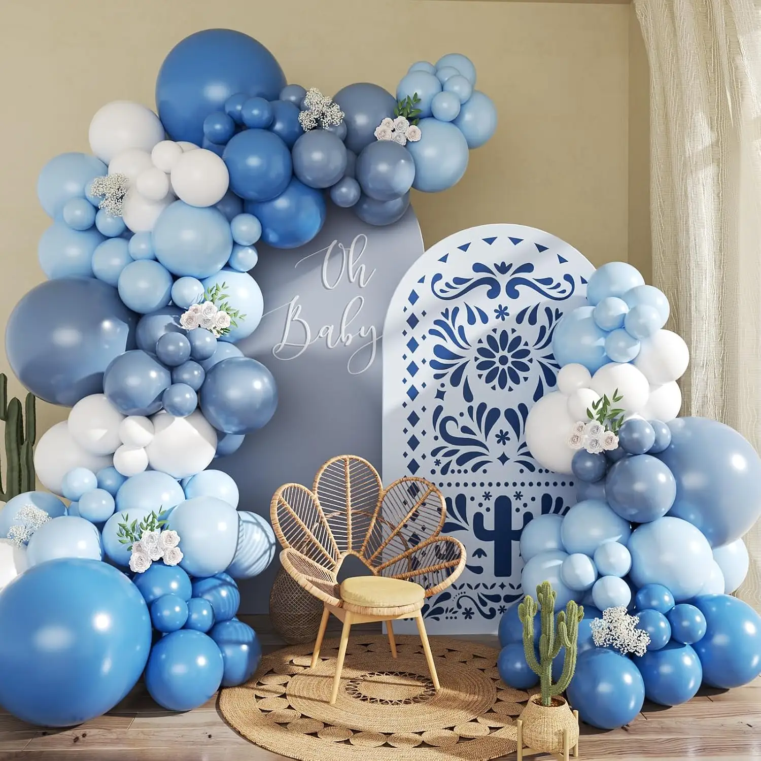 Kit arco ghirlanda di palloncini blu denim