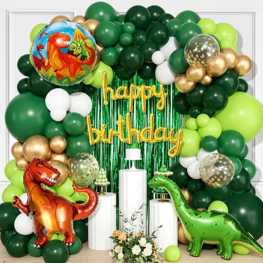 Ghirlanda di palloncini di compleanno di dinosauri