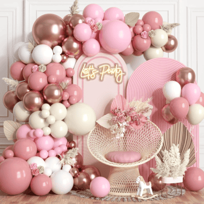Kit arco per palloncini rosa antico