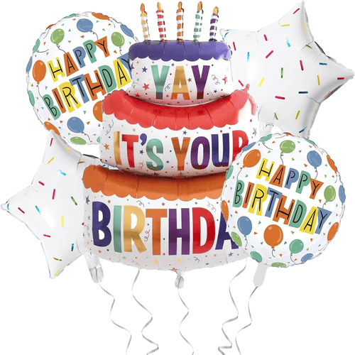 Set compleanno con palloncini in foil