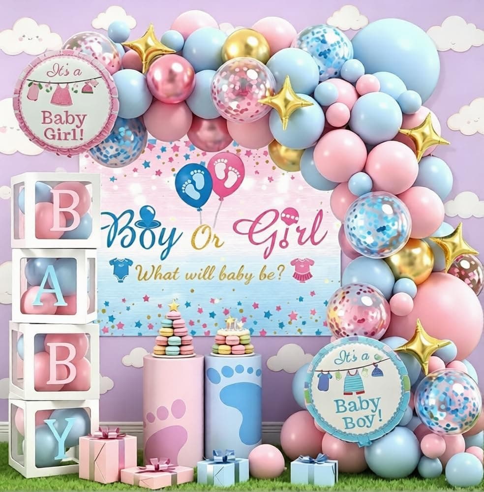 Kit arco ghirlanda di palloncini per baby shower di genere neutro