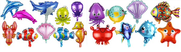 Marine animals foil balloons 