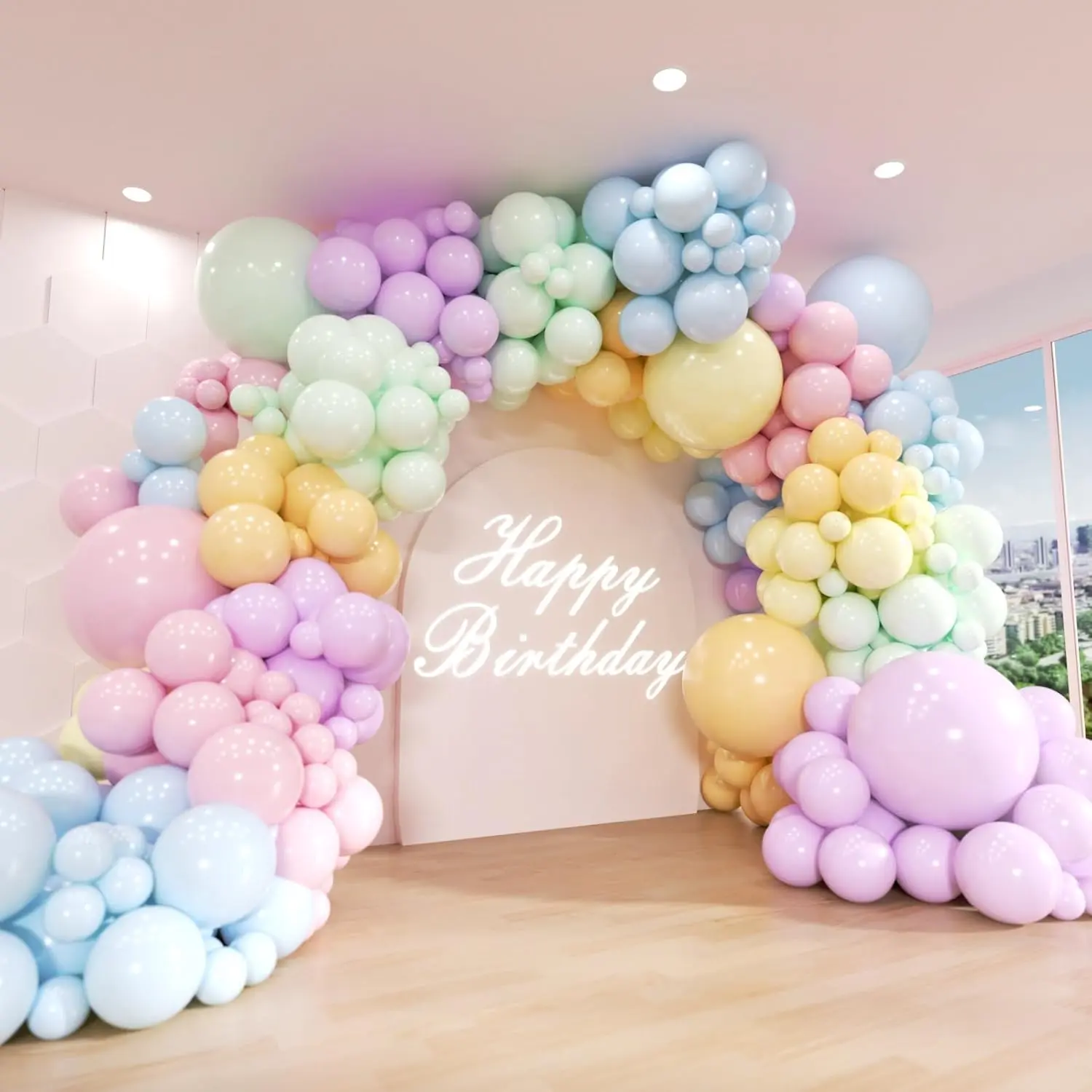 Arco di palloncini pastello