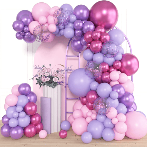 Set ghirlanda di palloncini rosa viola