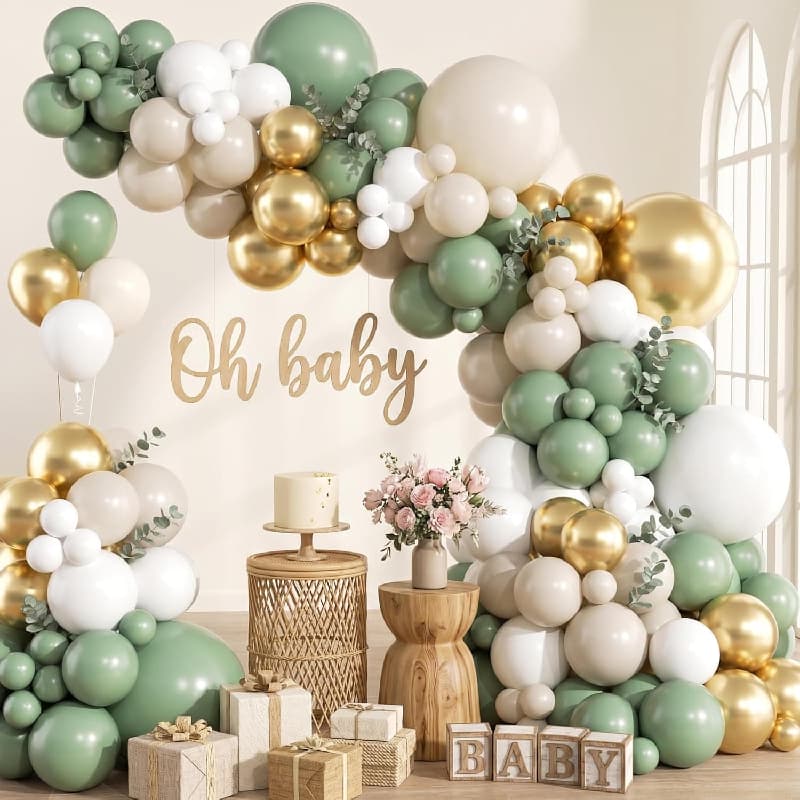 Kit ghirlanda di palloncini verde salvia