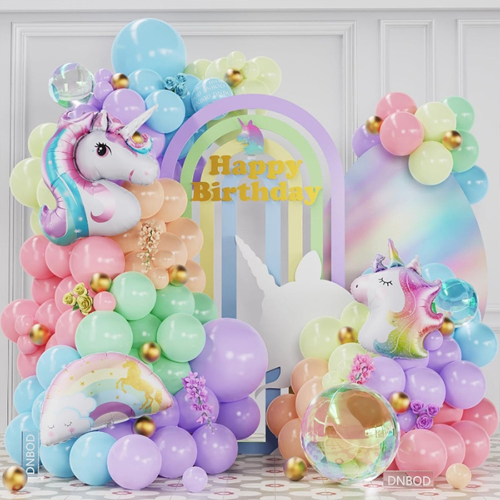 Ghirlanda di palloncini con unicorno
