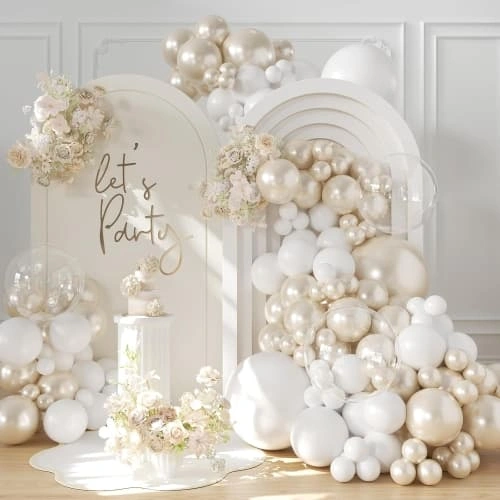 Arco Di Palloncini Per Matrimonio Bianco